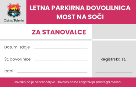 Letna parkirna dovolilnica Most na Soči_stanovalci